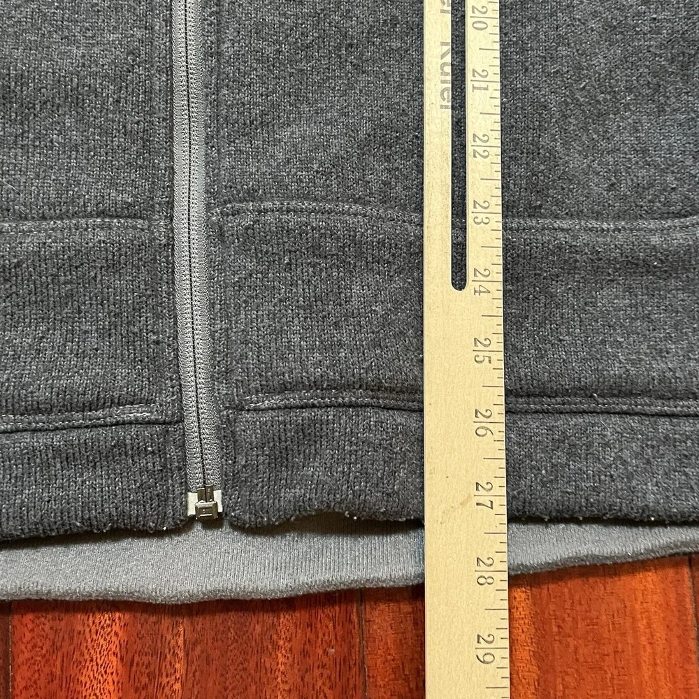 North Face Jacket Mens Large Gray Elbow Patches Pockets Fleece Lined Casual